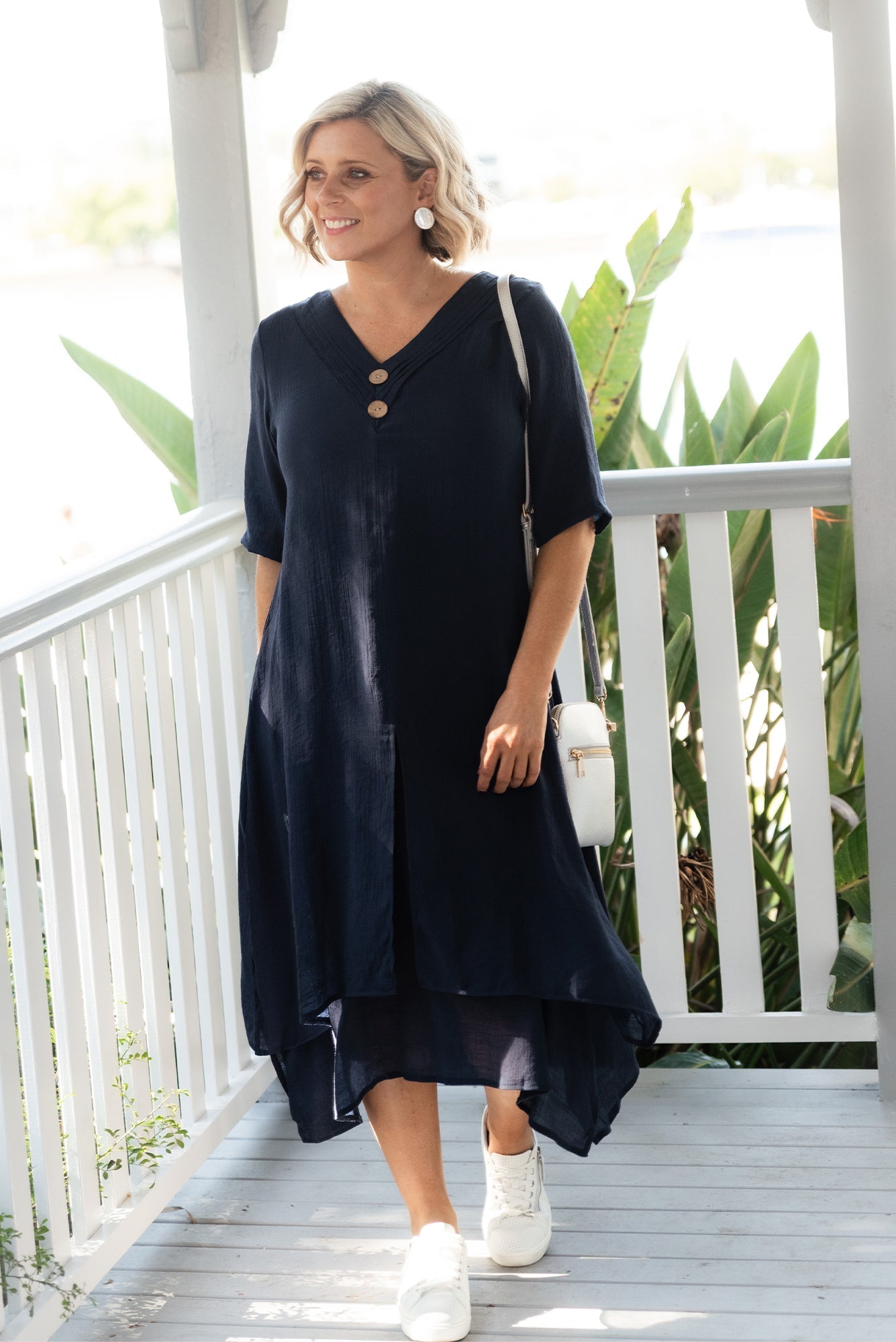 Nala Navy Layers Dress Front View 2