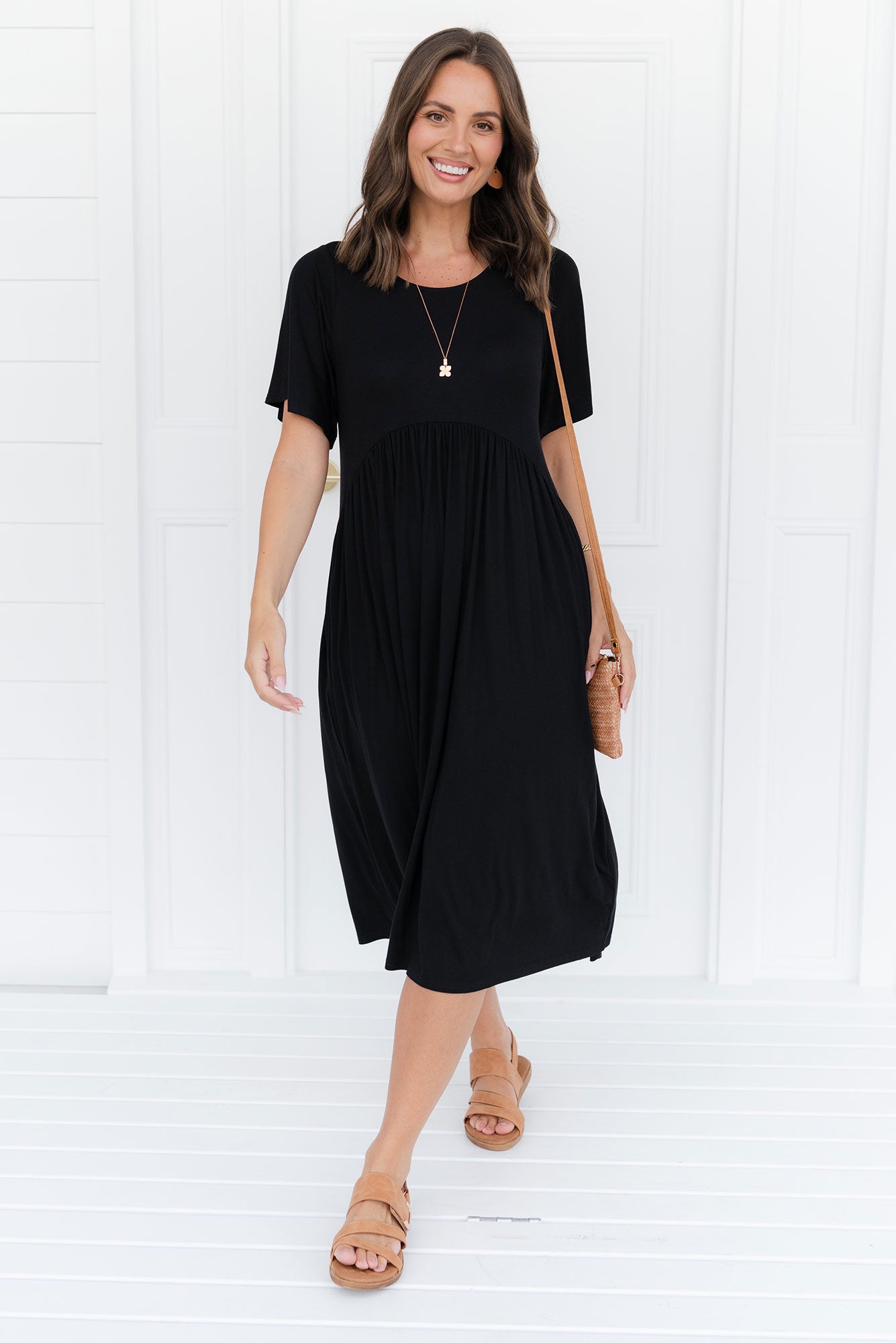 Dalton Black Crescent Dress Front View 2