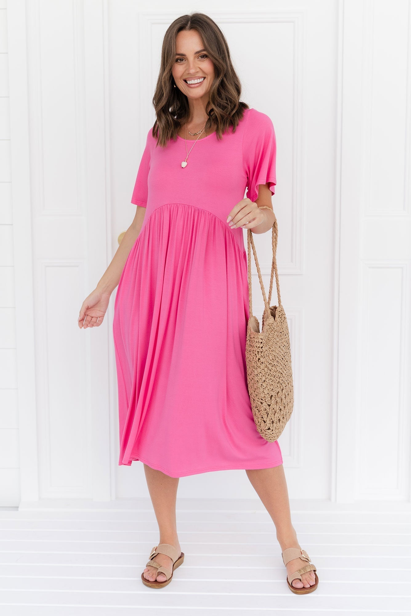 Dalton Pink Crescent Dress Front View 2
