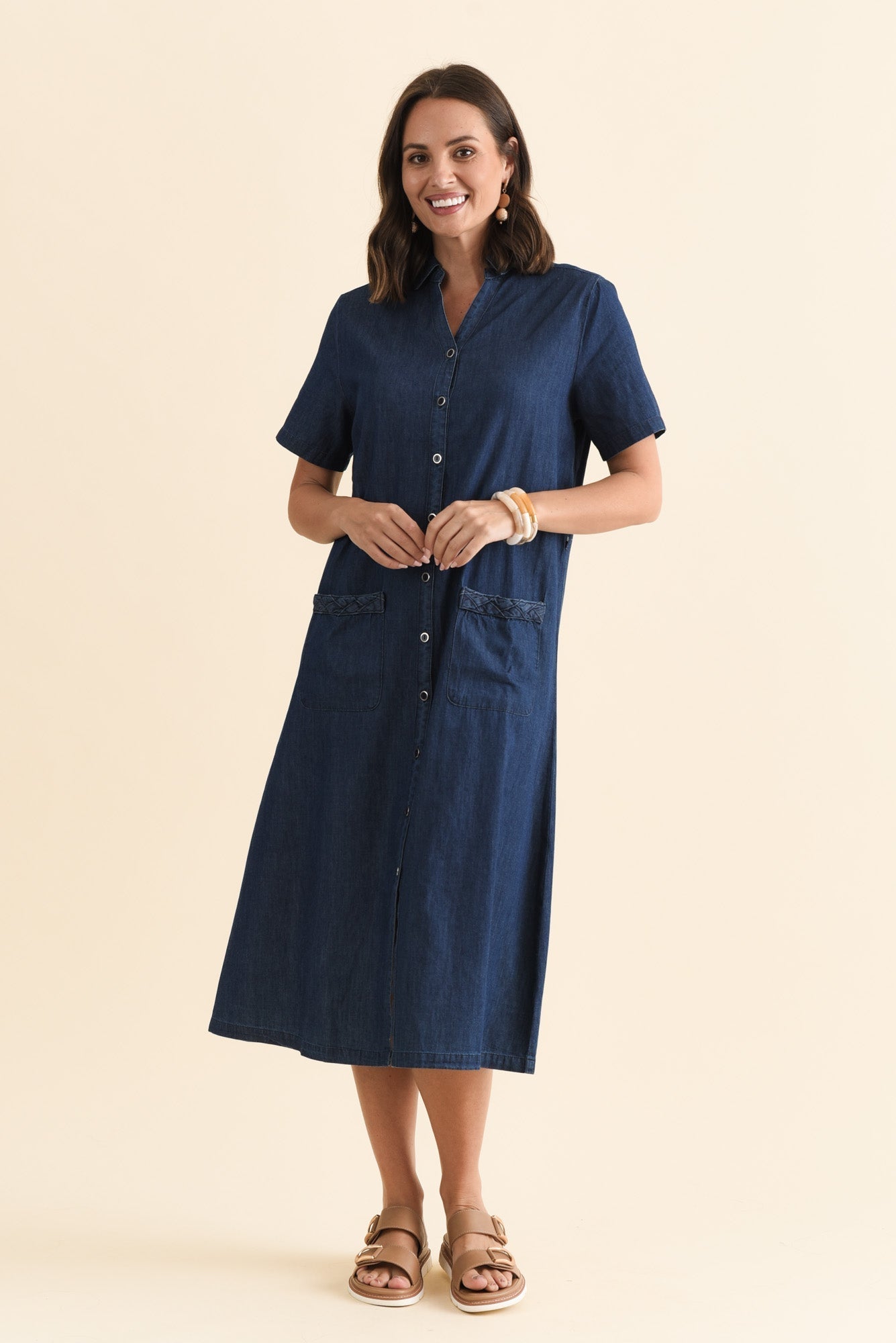 Sofie Soft Blue Denim Shirt Dress Back View 2