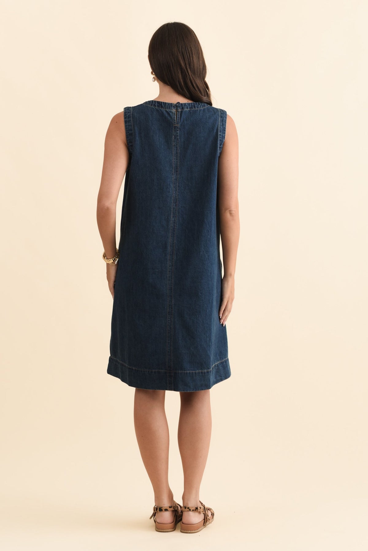 Sonny Blue Denim Pocket Dress Side View