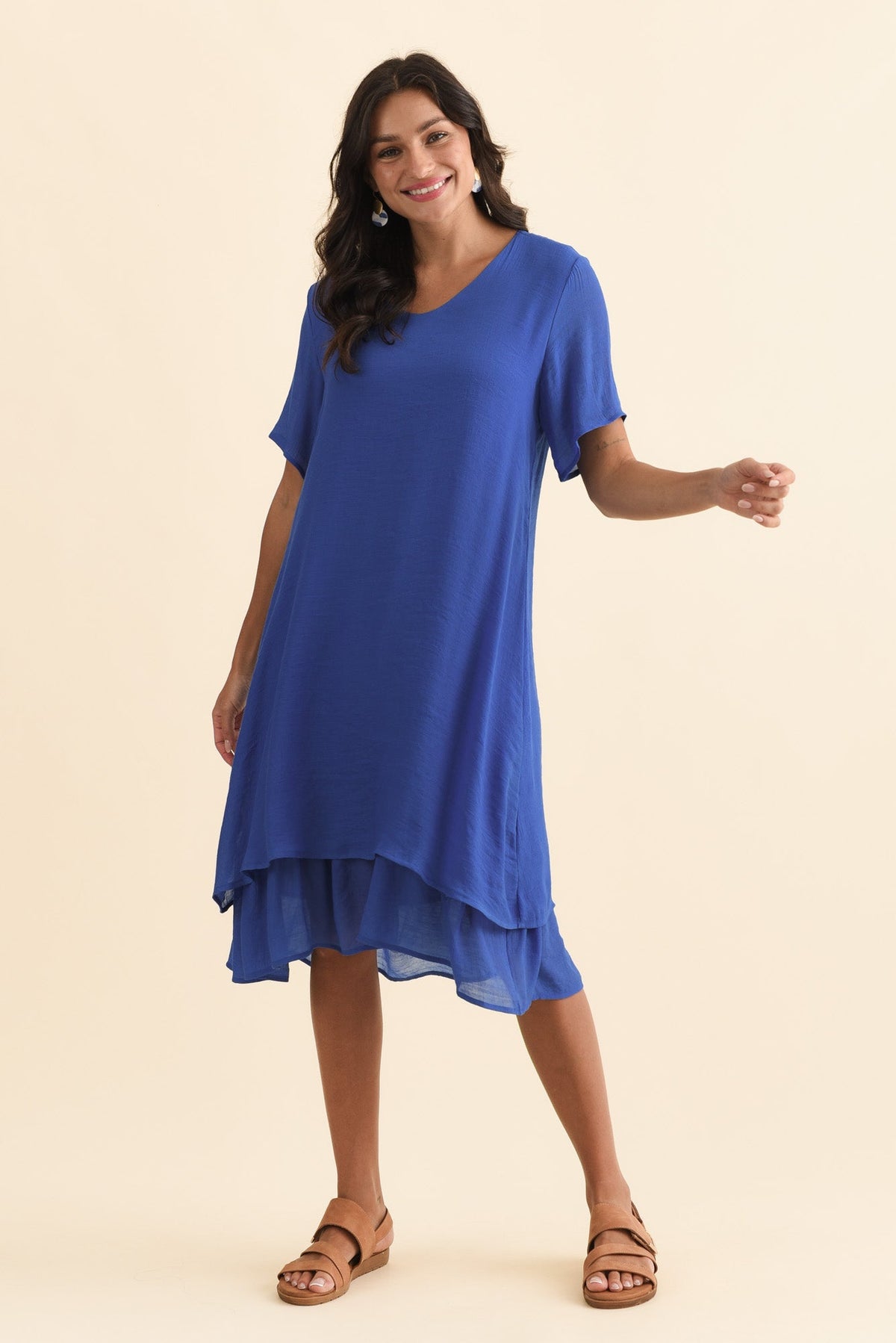 Talon Cobalt Layers Dress Full Length View