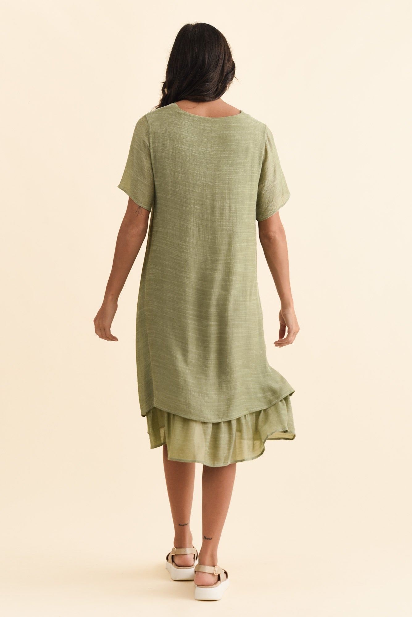 Talon Sage Layers Dress Side View