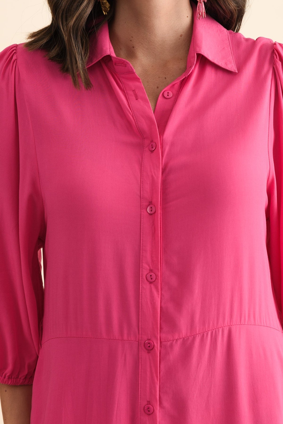 Trinity Fuchsia Tie Dress Detail View
